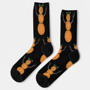 Pumpkin Man Halloween Art Socks