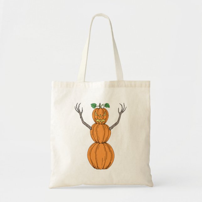 Pumpkin Man Halloween Art Tote Bag (Front)