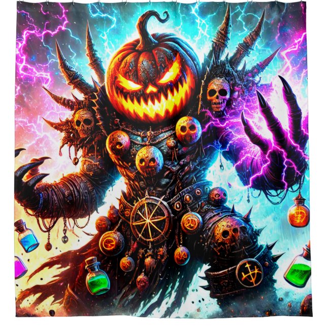 Pumpkin Man Shower Curtain (Front)
