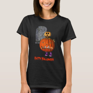 Pumpkin Man Tombstone Halloween Funny T-Shirt