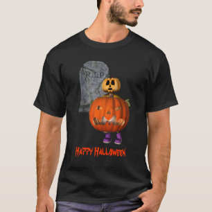 Pumpkin Man Tombstone Halloween Funny  T-Shirt