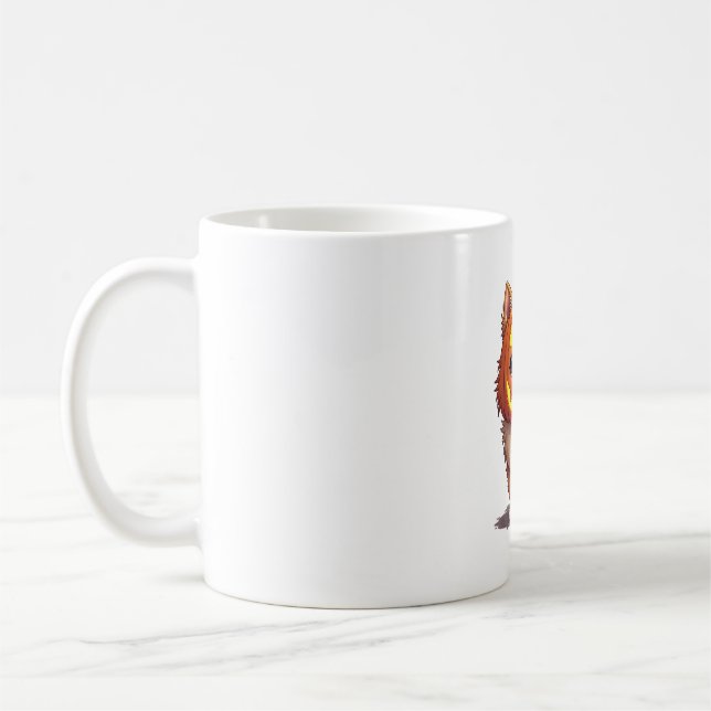 Pumpkin Mask Pomeranian Dog Coffee Mug (Left)