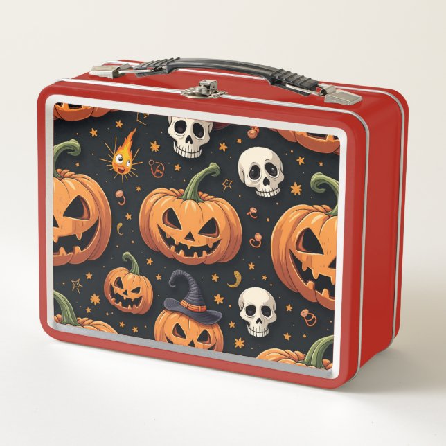 pumpkin metal lunch box (Front)