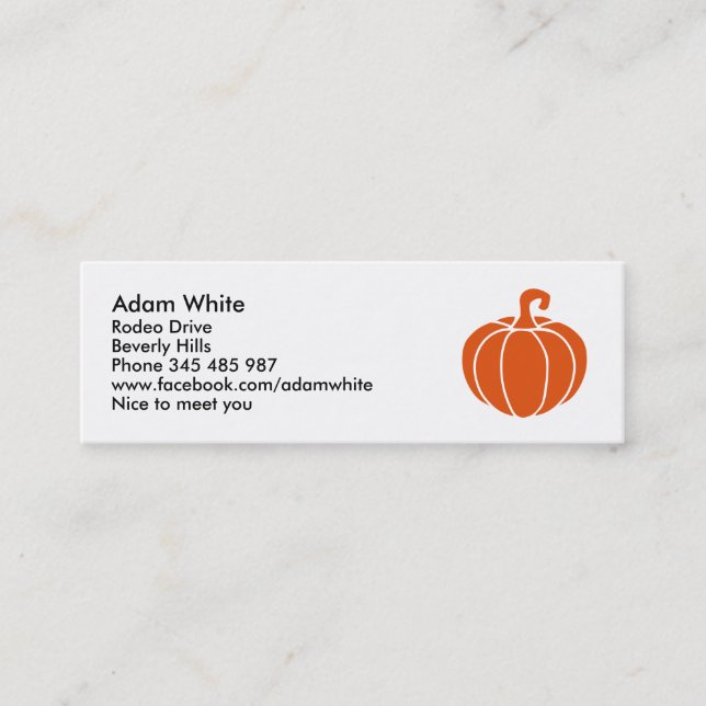 Pumpkin Mini Business Card (Front)