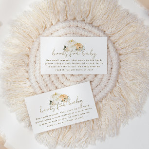 Pumpkin Minimalist Modern Fall Baby Shower Book Enclosure Card