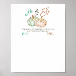 Pumpkin Mint and Peach Voting Board Poster