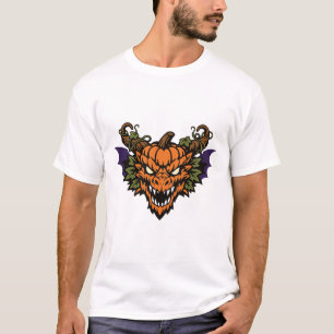 Pumpkin Monster Halloween Bat T-Shirt