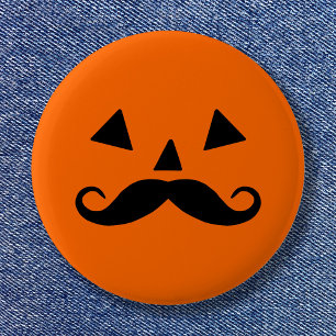 Pumpkin Moustache 6 Cm Round Badge