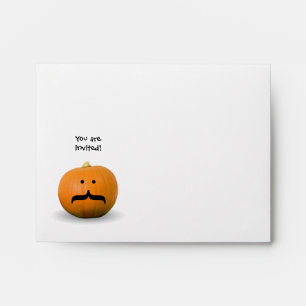 Pumpkin moustache butler Halloween pre addressed Envelope