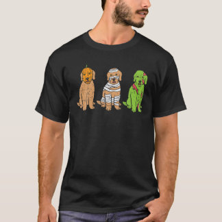 Pumpkin Mummy Zombie Goldendoodle Dog Halloween Pe T-Shirt