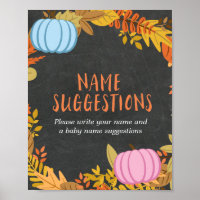 Pumpkin Name Suggestions Board Gender Reveal Party
