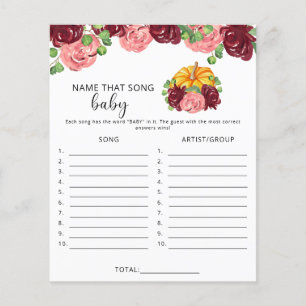 Pumpkin - Name that song baby shower game