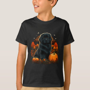 Pumpkin Newfie Dog Costume On Newfoundland Dog T-Shirt