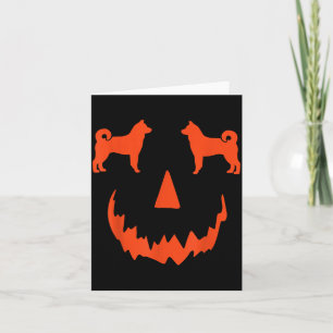 Pumpkin Norwegian Elkhound Dog Halloween Card