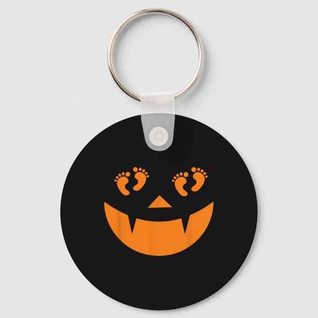 Pumpkin OB Nurse Delivery Labour Halloween Obstetr Key Ring (Front)
