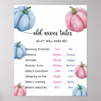Pumpkin Old Wives Tales Gender Reveal Board 