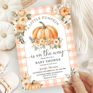 Pumpkin On The Way Fall Baby Shower Gender Neutral Invitation