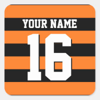Pumpkin Orange Black Team Jersey Preppy Stripe