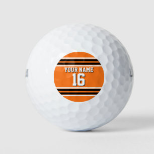 Pumpkin Orange Blk Team Jersey Custom Number Name Golf Balls