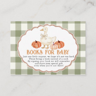 Pumpkin Orange Goose Baby Shower Books for Baby Enclosure Card