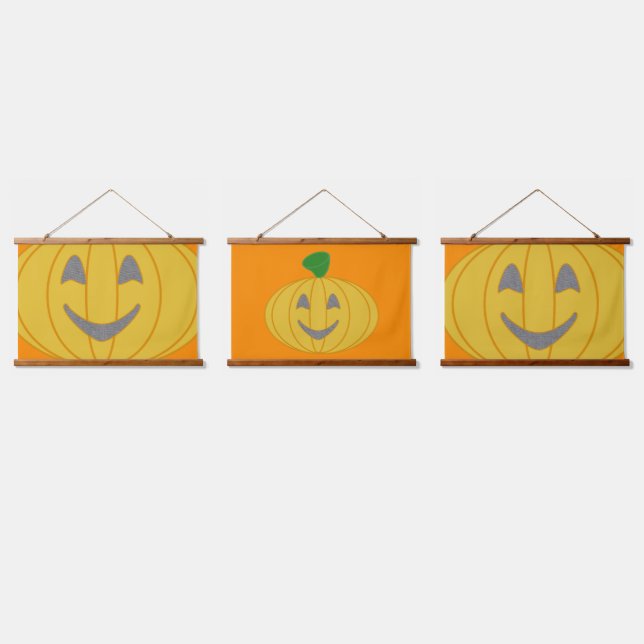 Pumpkin Orange Hanging Tapestry (Triple)