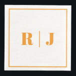 Pumpkin Orange Monogram Fall Autumn Wedding 2025 Napkin<br><div class="desc">Designed with text template for monogrammed initials which you can customise!</div>