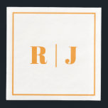 Pumpkin Orange Monogram Fall Autumn Wedding 2025 Napkin<br><div class="desc">Designed with text template for monogrammed initials which you can customise!</div>