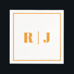 Pumpkin Orange Monogram Simple Fall Autumn Wedding Napkin<br><div class="desc">Designed with text template for monogrammed initials which you can customise!</div>