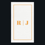 Pumpkin Orange Monogram Simple Fall Autumn Wedding Napkin<br><div class="desc">Designed with text template for monogrammed initials which you can customise!</div>