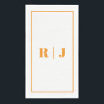 Pumpkin Orange Monogram Simple Fall Autumn Wedding Napkin<br><div class="desc">Designed with text template for monogrammed initials which you can customise!</div>