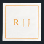 Pumpkin Orange Monograms Autumn Fall Wedding Napkin<br><div class="desc">Designed with text template for monogrammed initials which you can customise!</div>