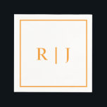 Pumpkin Orange Monograms Autumn Fall Wedding Napkin<br><div class="desc">Designed with text template for monogrammed initials which you can customise!</div>