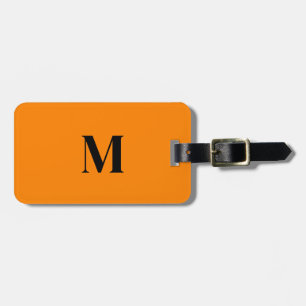 Pumpkin Orange Monograms Fall Autumn Gift Luggage Tag