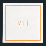 Pumpkin Orange Monograms Fall Autumn Wedding Napkin<br><div class="desc">Designed with text template for monogrammed initials which you can customise!</div>