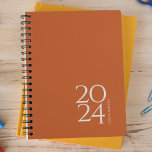 Pumpkin Orange Personal 2024 Weekly Planner<br><div class="desc">Simple personal stationery 2024 annual planner with pumpkin orange cover. Annual planner (12 months) with open monthly overviews and weekly planning sheets. Contact for assistance in personalising.</div>