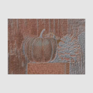 Pumpkin Orange Silver Metallic Elegant Autumn Tissue Paper
