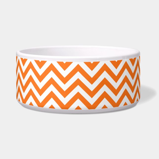 Pumpkin Orange, White Large Chevron ZigZag Pattern (Front)