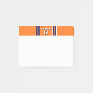 Pumpkin Orange with Navy White Stripes Team Jersey Post-it Notes