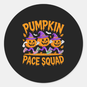 Pumpkin Pace Squad Runner Costume Halloween Runnin Classic Round Sticker