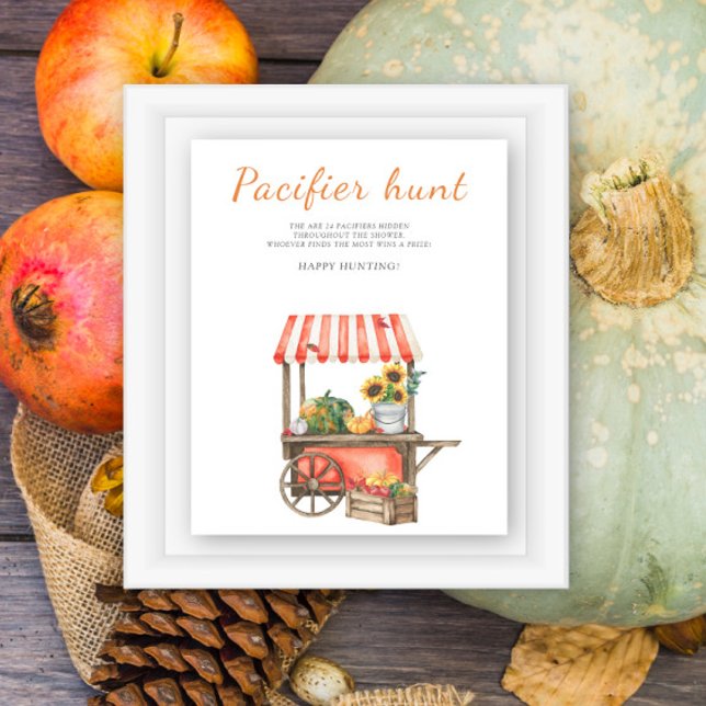 Pumpkin Pacifier hunt baby shower game Poster (Creator Uploaded)