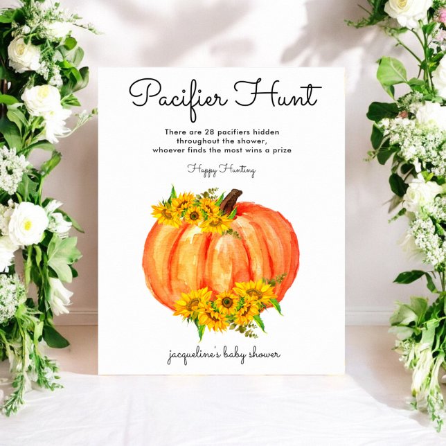 Pumpkin Pacifier Hunt Baby Shower Poster (Creator Uploaded)