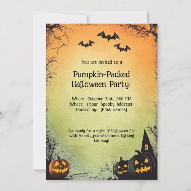 🎃Pumpkin-Packed Halloween Party Invitation (Front)