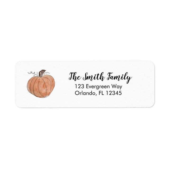 Pumpkin Painting Autumn Design Return Address (Front)