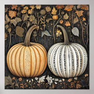 Pumpkin painting autumn poster kitchen wall decor