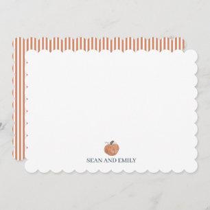 Pumpkin Painting Autumn Wedding Stationary Thank You Card