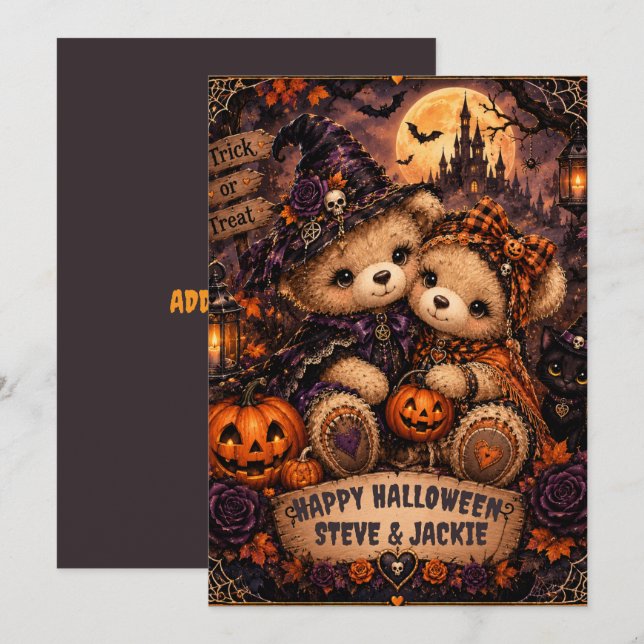 Pumpkin Pals Under the Moon Card (Front/Back)