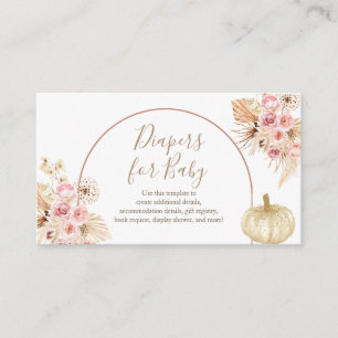Pumpkin Pampas Baby Sprinkle Diapers For Baby Enclosure Card