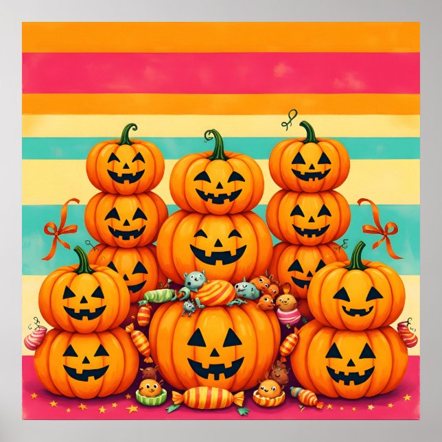 Pumpkin Parade Sunset Poster (Front)