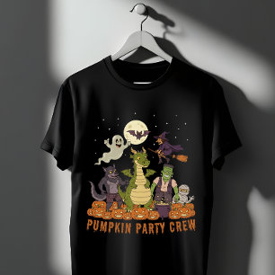 Pumpkin Party Crew - Cute Halloween Monsters Squad T-Shirt