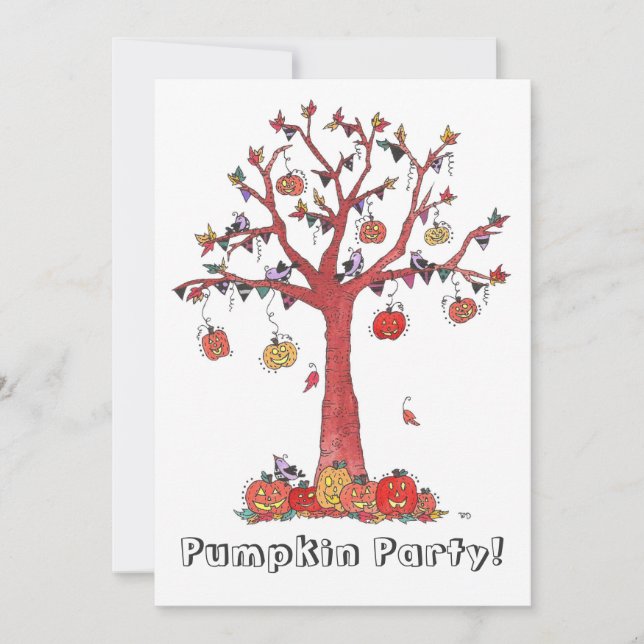 Pumpkin Party, Halloween Party Invitation (Front)